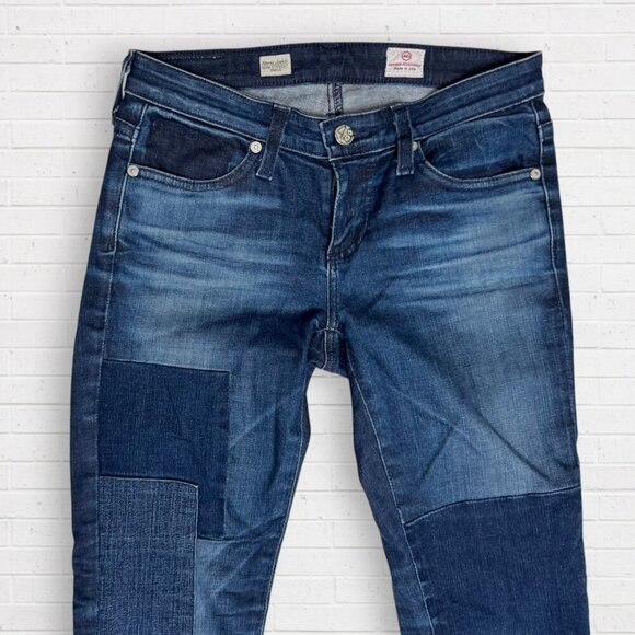 AG Adriano Goldschmied Anthropologie Stevie Ankle Slim Straight Patchwork Jeans - Picture 3 of 9